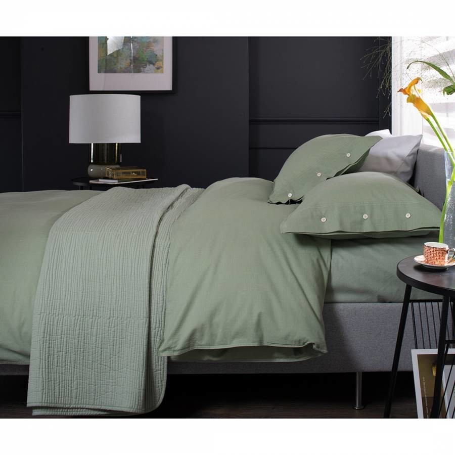 Wavy Stripe Bedspread Desert Sage