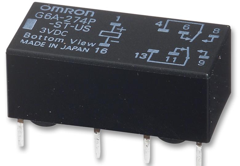 Omron G6A-274P-St-Us Dc12 Relay, Signal, Dpdt, 30Vdc, 2A