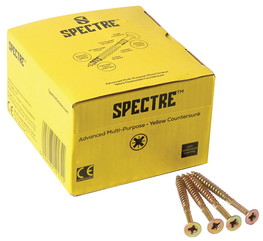 Spectre Spe445Y Advanced Wood Screw Yellow 4X45mm Pk200