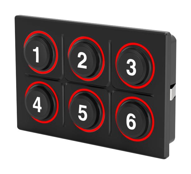 EAO K09-01.000001 In-Cabin Keypad, 6 Key, 12V, 80 X 53 mm