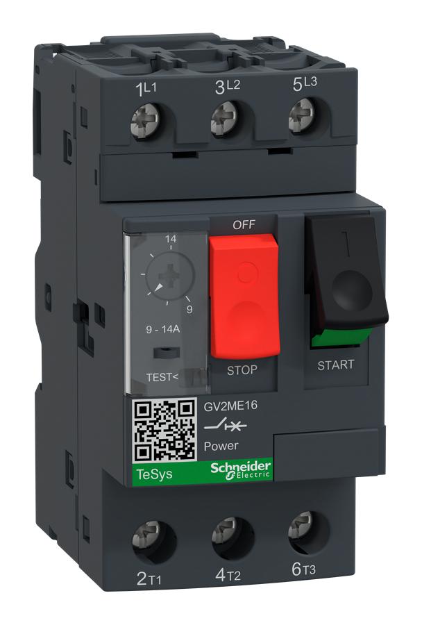 Schneider Electric Gv2Me16 Circuit Breaker, 3 Pole, 9A To 14A