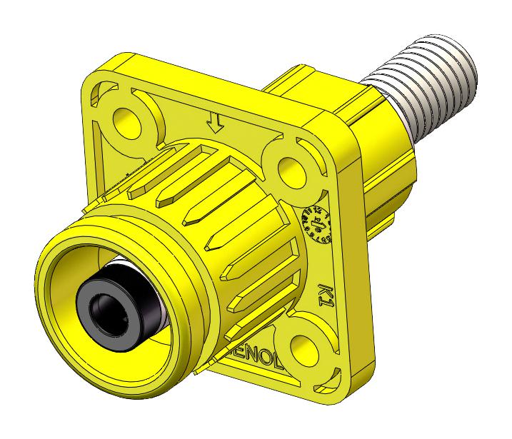 Amphenol Industrial Slphirctpno1 High Pwr Connector, Rcpt, Threaded, 350A, Org