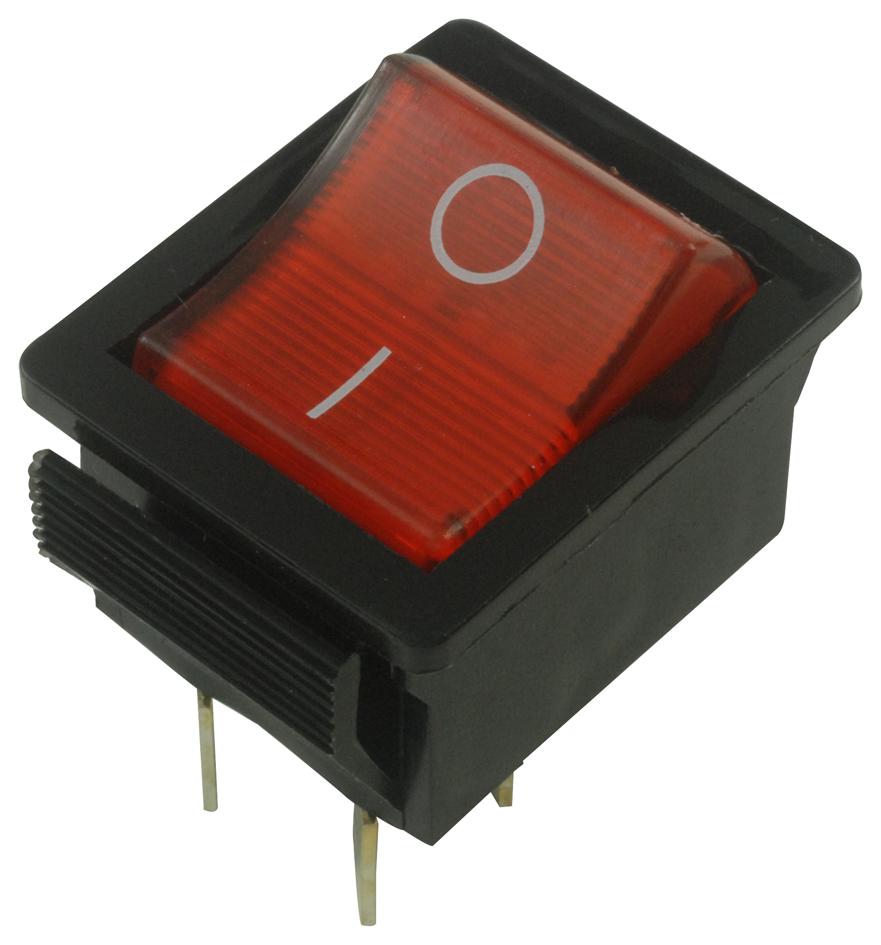 Arcolectric (Bulgin) C1353Vqnam Switch, Dpst, Red I/o, 16A, 250V