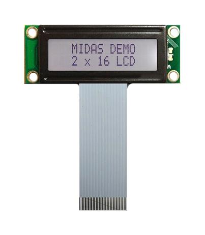 Midas Displays Mc21603A6W-Fptlw-V2 Lcd Display, Transflective, Fstn, 3.15mm