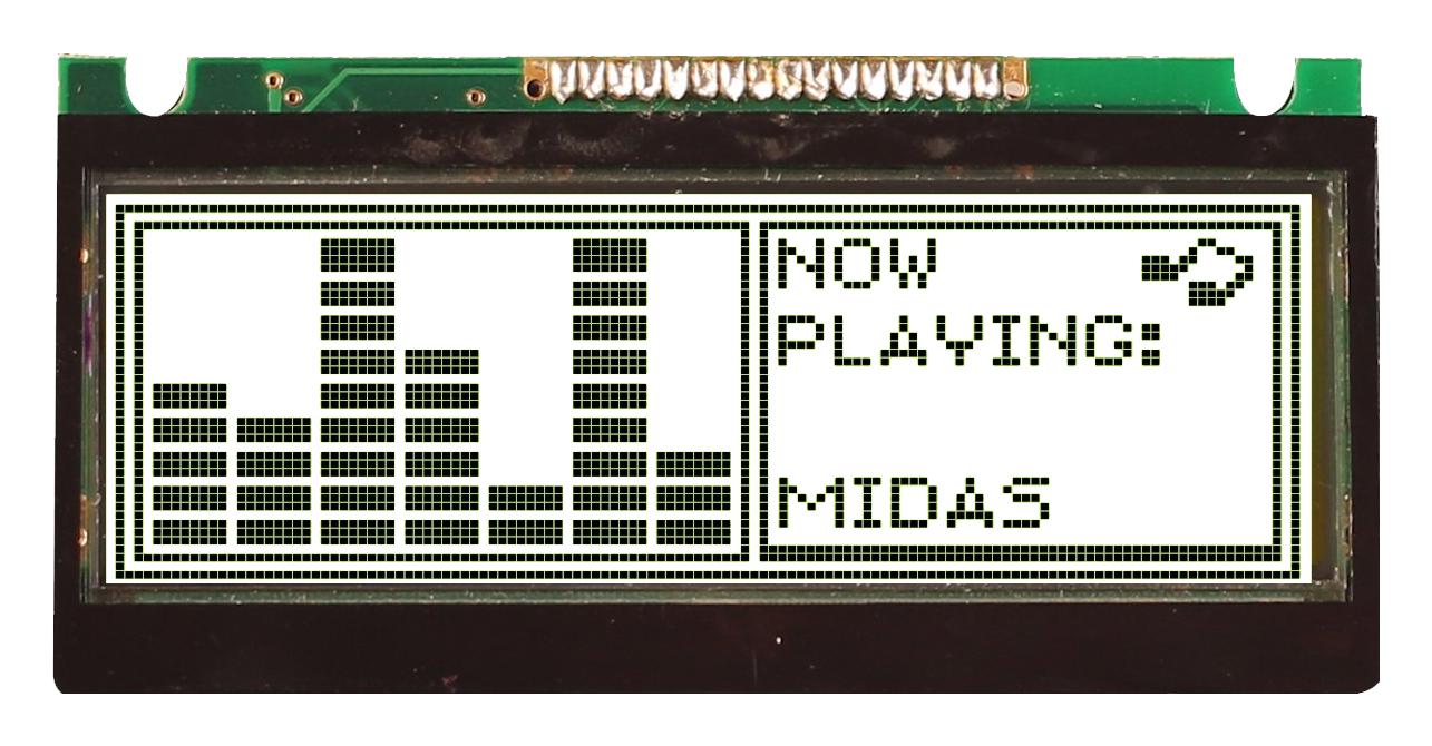 Midas Displays Mc122032Ca6W-Gptlw Lcd Module, Cob, Transflective, 122X32P