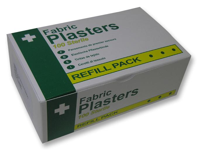 Safety First Aid Group D8010. Assorted Fabric Plasters 100Pk