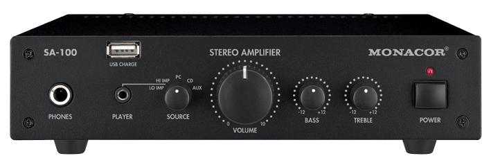 Monacor Sa-100 Stereo Amplifier, 2 X 50W, Usb, Uk