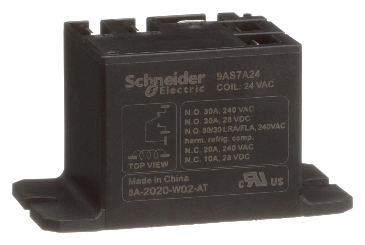 Schneider Electric/legacy Relay 9As7A24 Power Relay, Spdt, 24Vac, 30A, Panel
