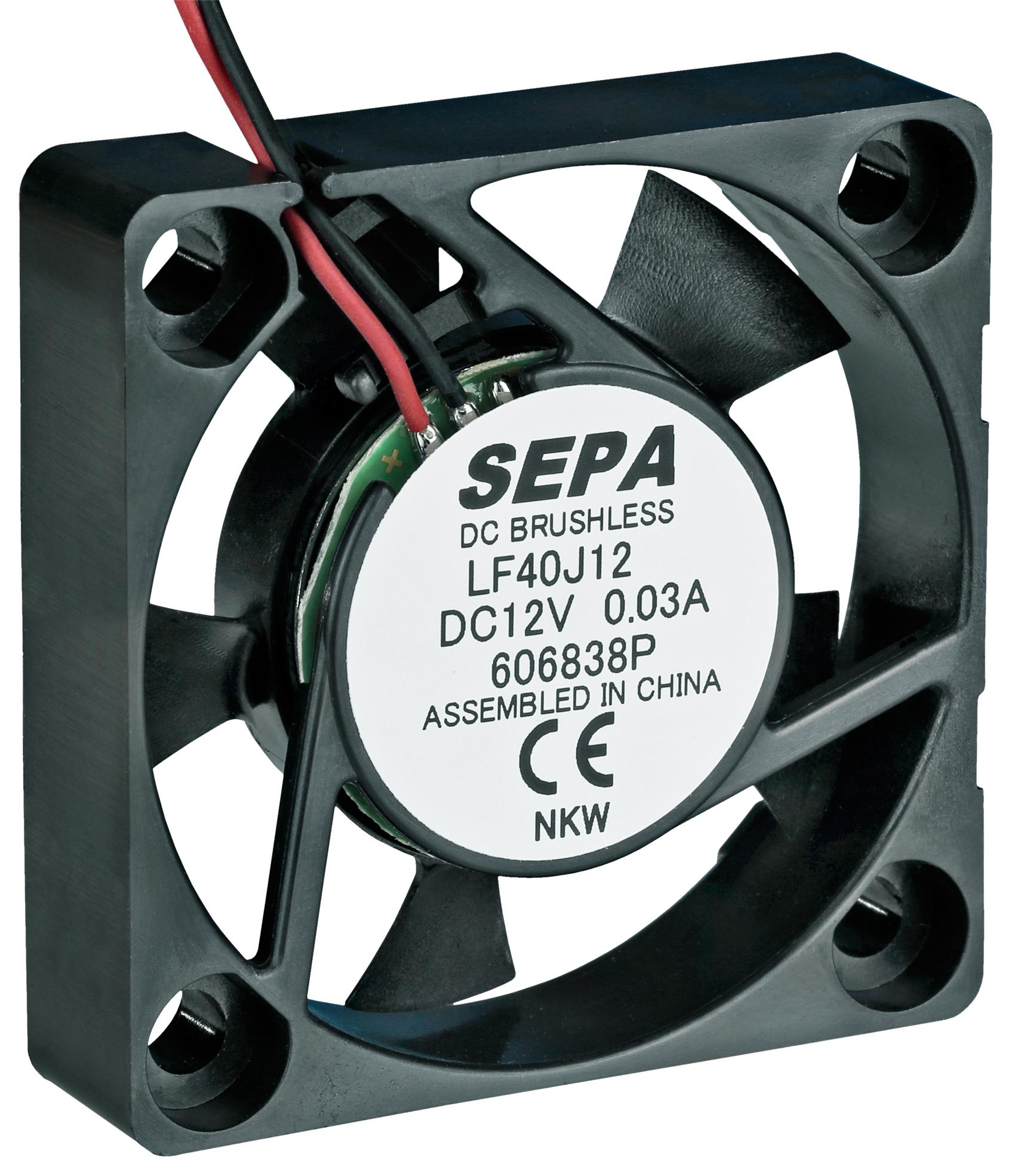 Sepa Lf40J12Se22 Dc Fan, 40mm, 6000Rpm, 12V, 0.03A