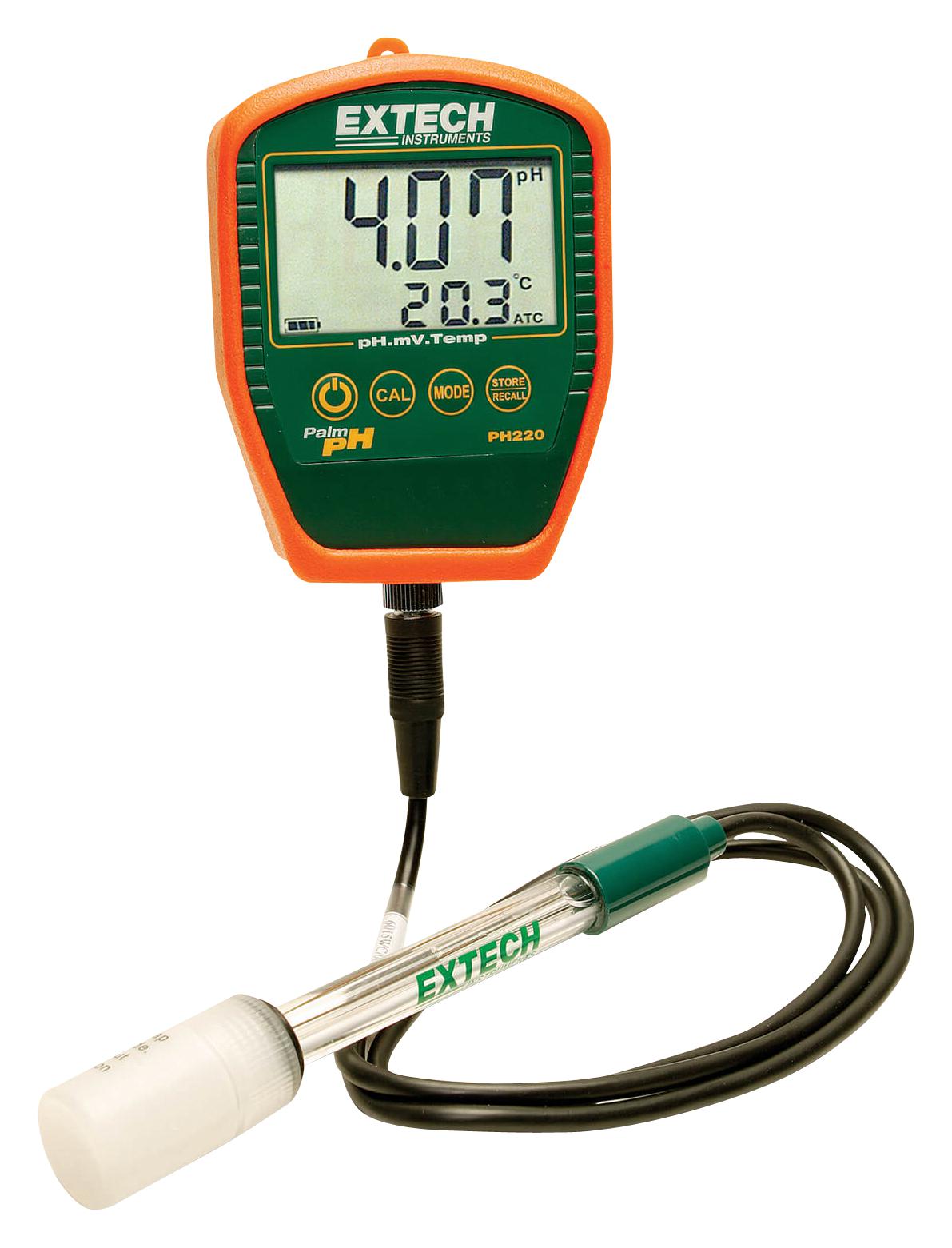 Extech Instruments Ph220-C Ph Meter, Waterproof Palm, 0 To 14Ph