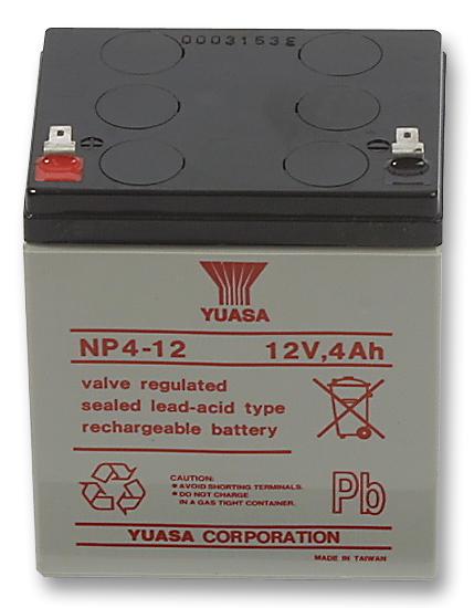 Yuasa Np4.0-12 Battery,lead Acid,4Ah,12V