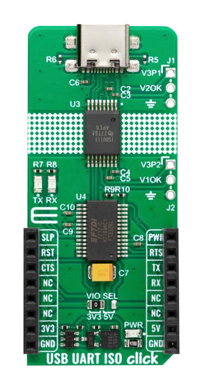 MikroElektronika Mikroe-5815 Usb Uart Iso Click Add-On Board, 3.3V/5V