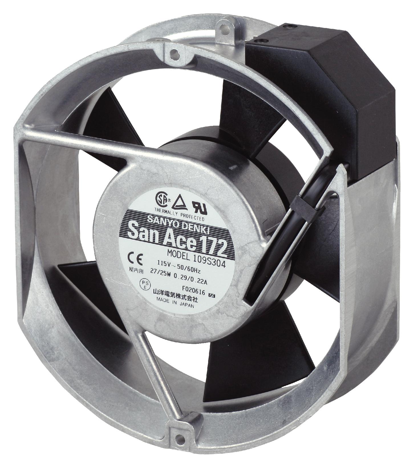 Sanyo Denki 109S303 Ac Axial Fan, 226.1Cu.ft/min, 172mm