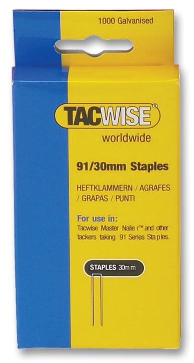Tacwise Plc 0286 Staples, 91/30mm (Pk 1,000)