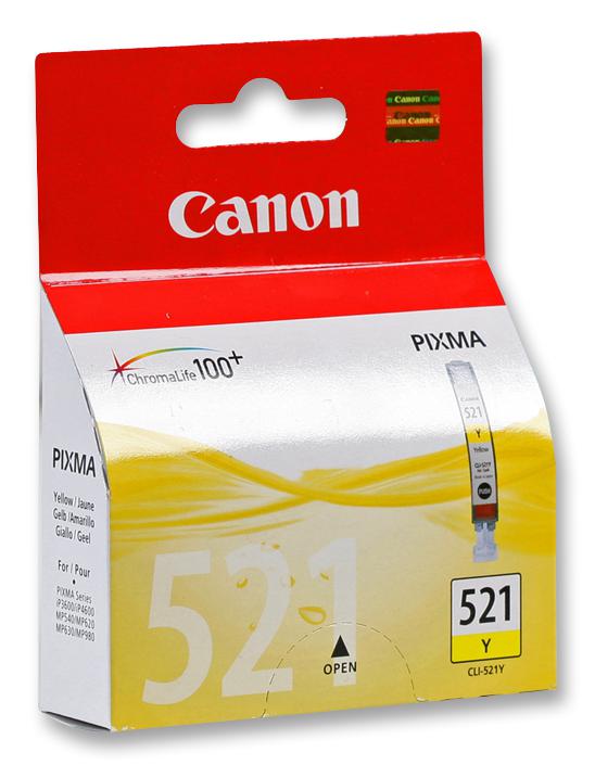 Canon Cancl-521Y Ink Cartridge, Yellow, Cli-521Y