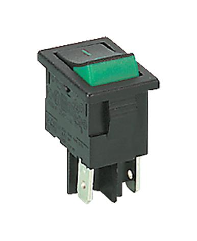 Arcolectric (Bulgin) H8500Xbaac Rocker Switch, Spst, Black/green