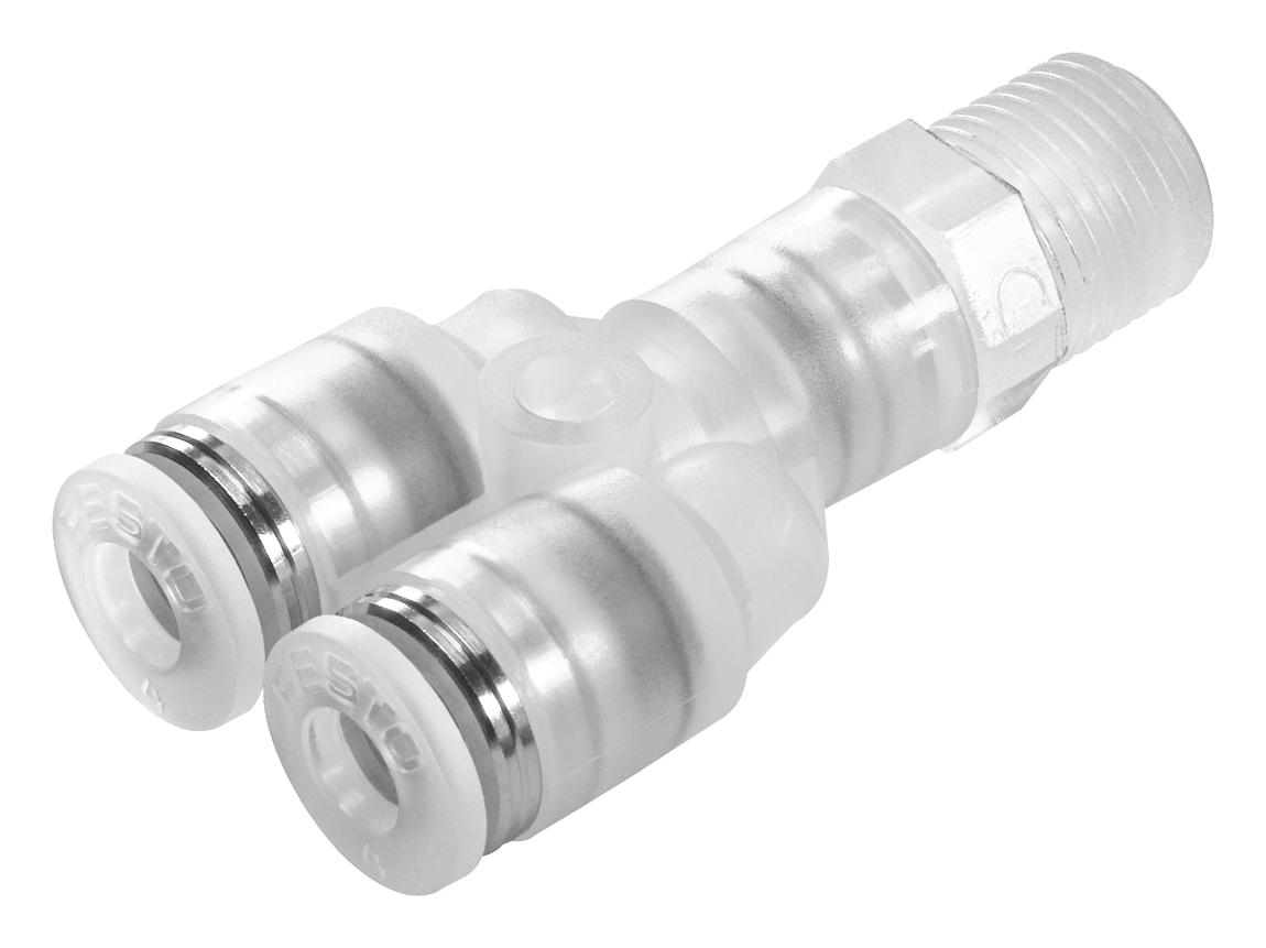 Festo Npqp-Y-R14-Q8-Fd-P10 Push-In Y-Fitting, 8mm, R1/4, 10Bar