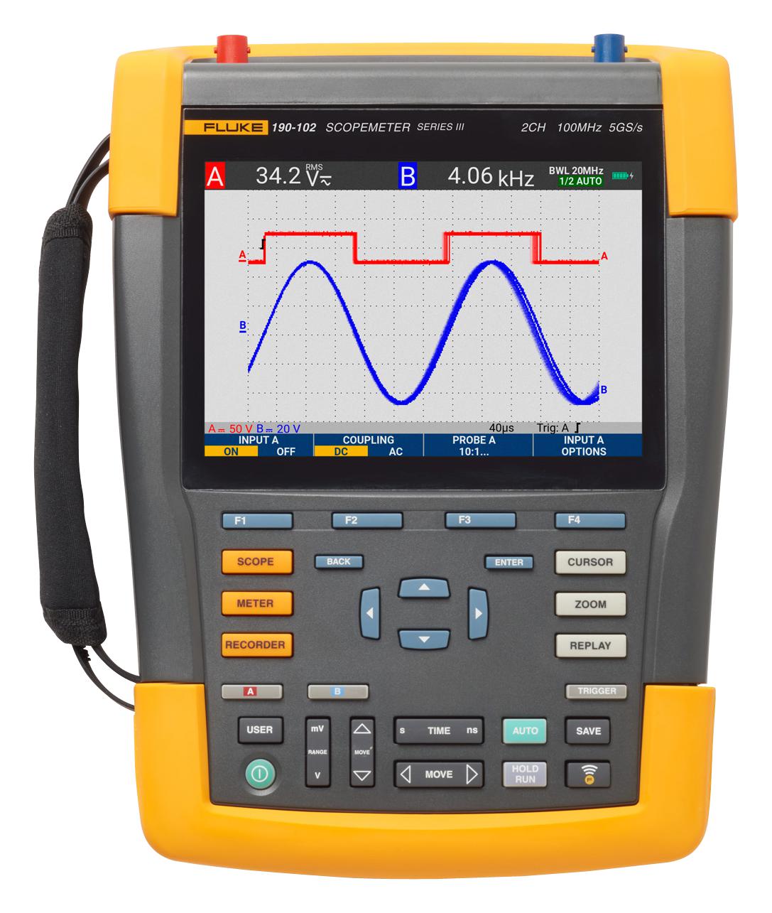 Fluke Fluke-190-102-Iii-S Hand Held Oscilloscopes, Lcd, 100Mhz