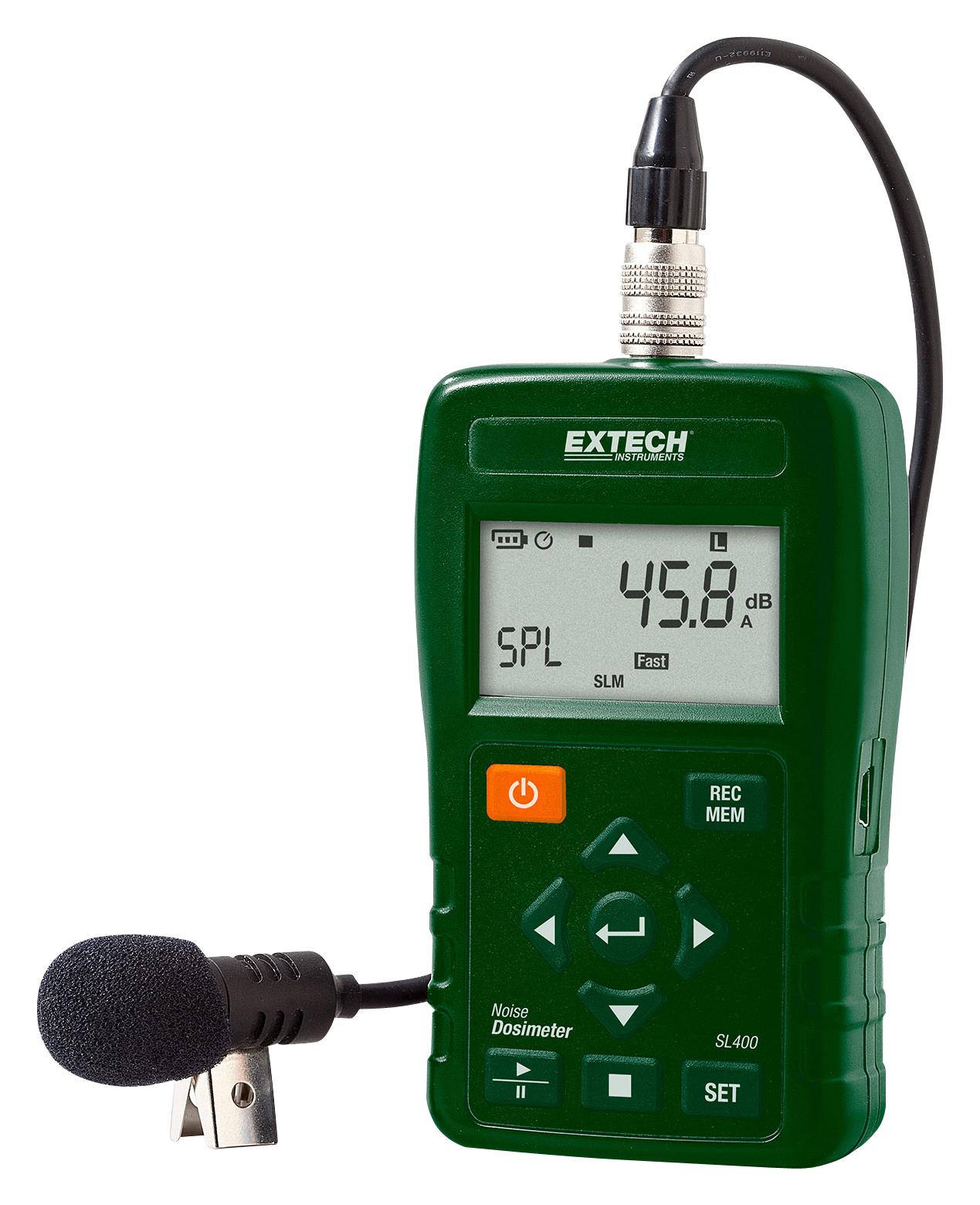 Extech Instruments Sl400 Personal Noise Dosimeter, 70 To 140Db