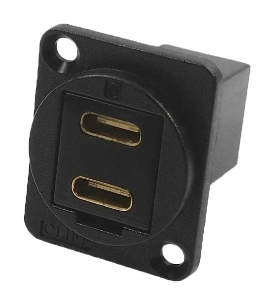 Cliff Electronic Components Cp30212M3B Usb Adapter, 2 Port, Type C Rcpt-Plug