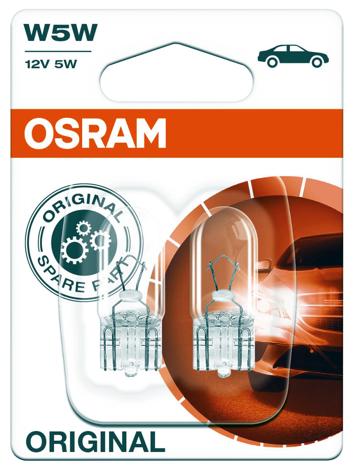 Osram A501Bl Lamp, W5W 501 12V 5W W2.1X9.5D 2Pk