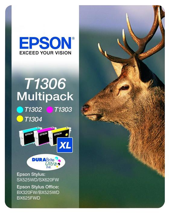 Epson C13T13064010 Ink Cartridge, T1306 Xl Multipack C/m/y