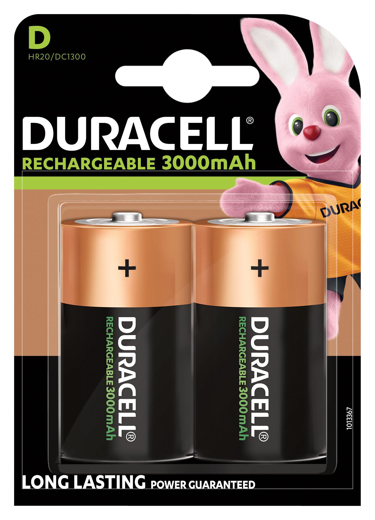 Duracell Dc1300 P2 Du Battery, Rechargeable, 1.2V, 3Ah, D