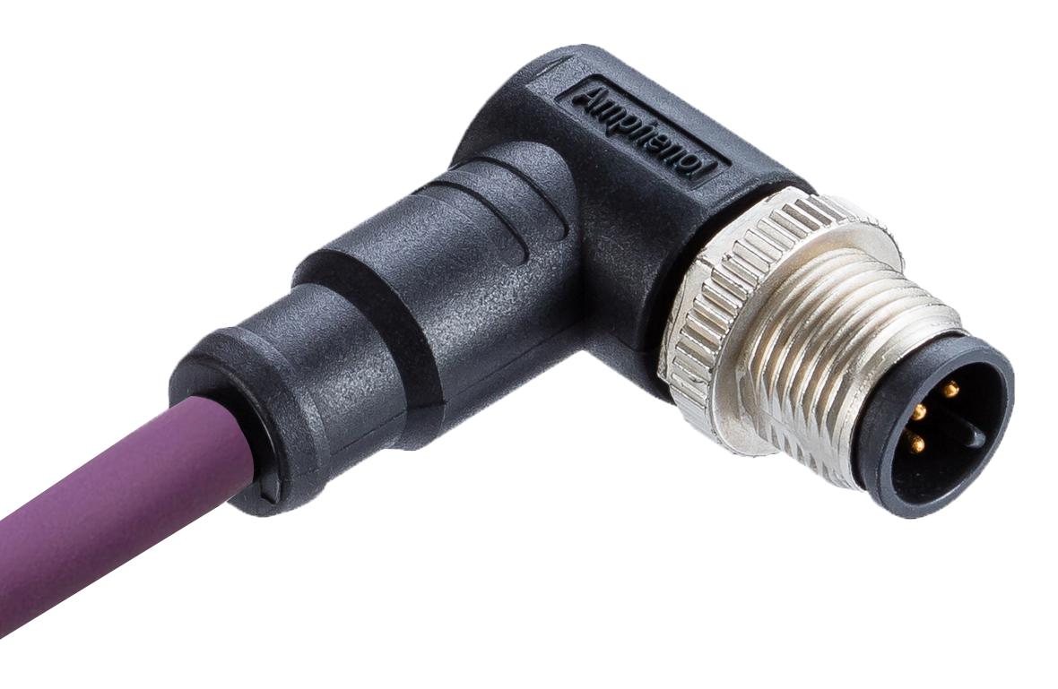 Amphenol LTW Msas-05Bmm-Sr8J01 Sensor Cord, M12 R/a Plug-Free End, 3.3