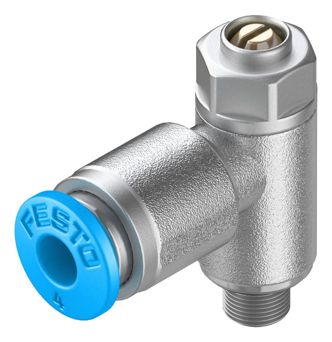 Festo Grla-M5-Qs-4-D One-Way Flow Ctrl Valve, Qs-4-M5, 10Bar