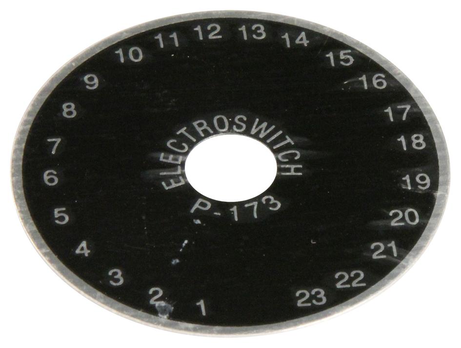 Electroswitch P173 Dial Plate, 1.87In Diameter, 1 To 23