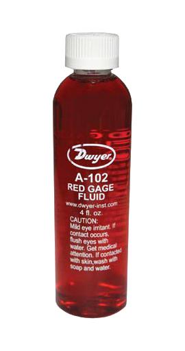 Dwyer A-102 Red Gage Fluid, 4Oz, Bottle