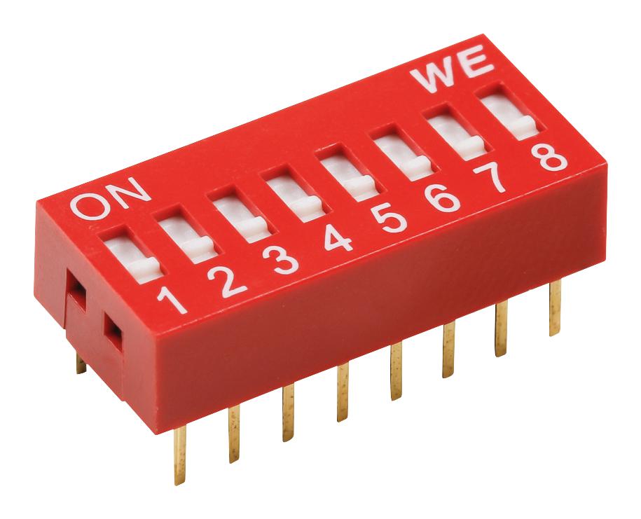 WÃ¼rth Elektronik 418117170902 Dip Switch, 0.025A, 24Vdc, 2 Pos, Tht