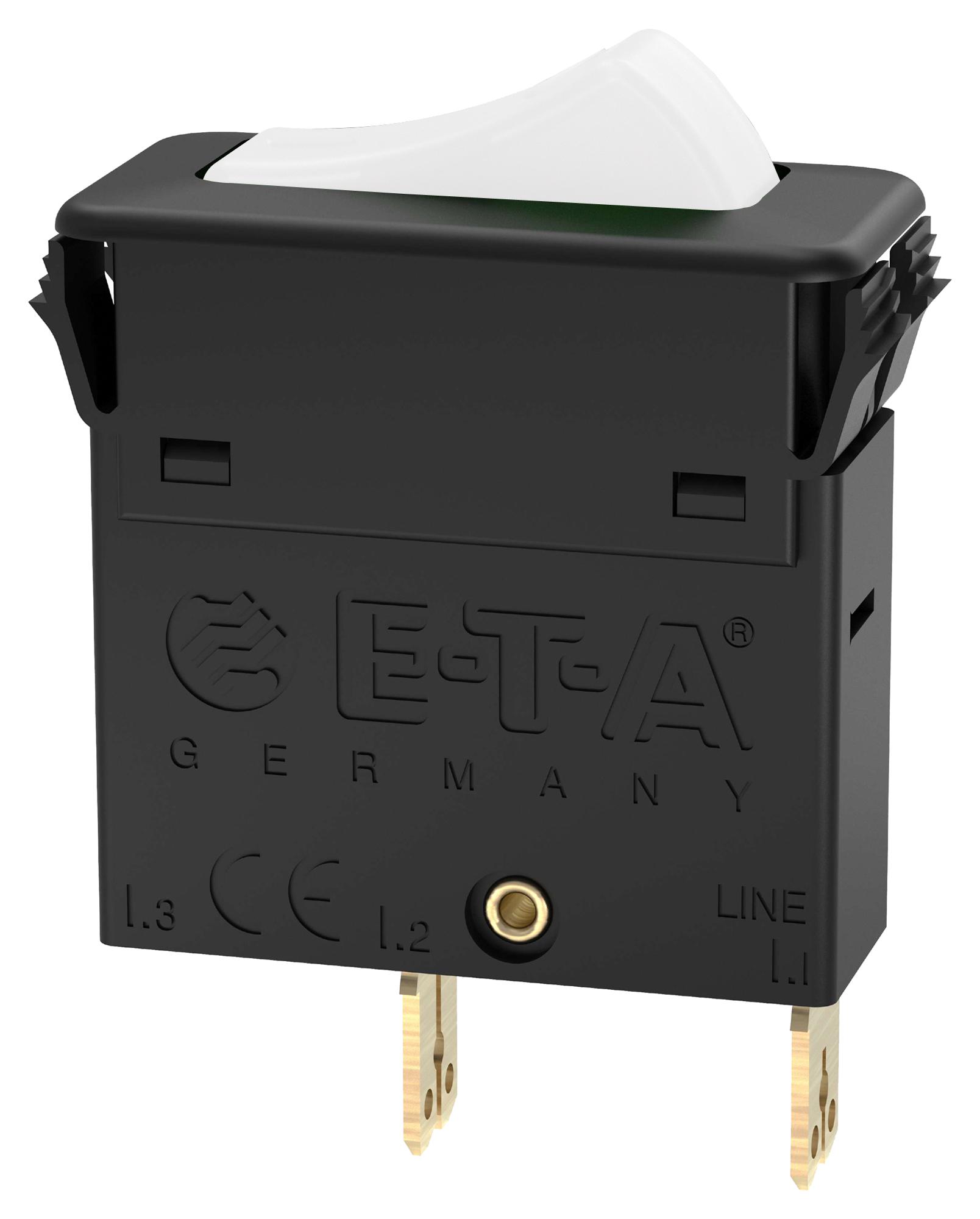 Eta 3130-F110-P7T1-W02Q-8A Thermal Ckt Breaker, 1P, 8A/240Vac