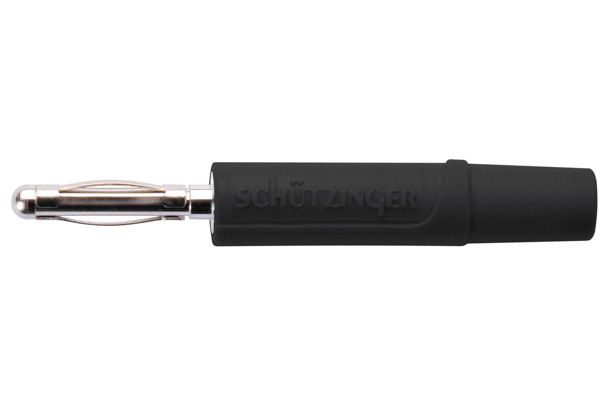 Schutzinger Fk 02 L NI / Sw Connector, Banana, Plug, 10A, Black, Solder