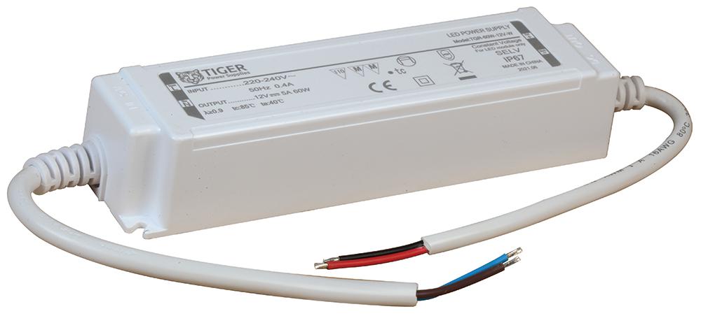 Tiger Power Supplies Tgr-60W-12V-W Led Driver, Constant Voltage, 60W