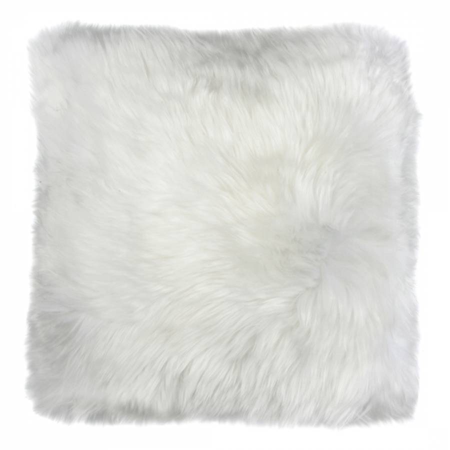 Sheepskin Longwool 40x40cm Cushion Flax Ivory