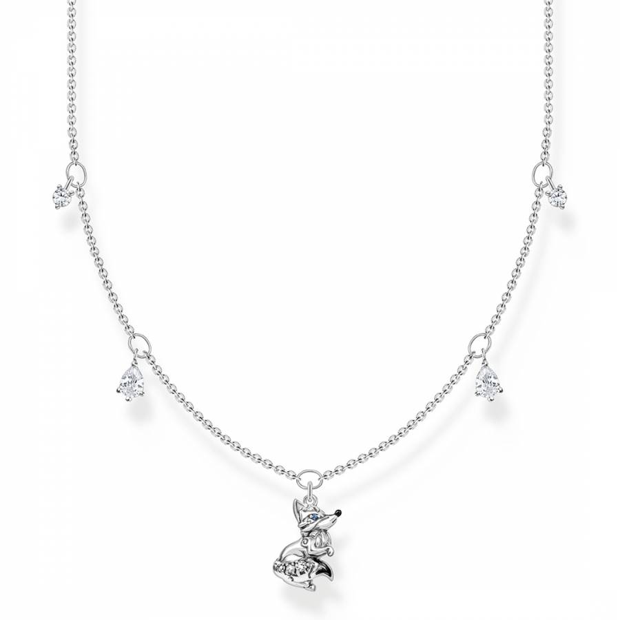 Sterling Silver Fox Charming Necklace