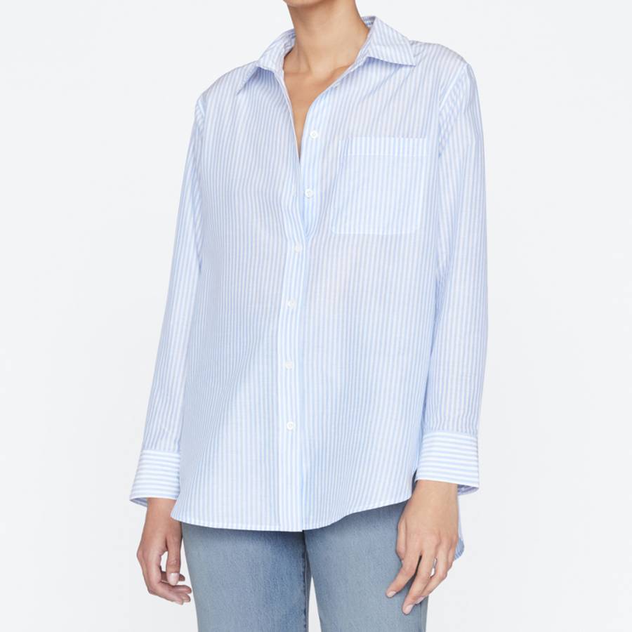 Blue Classic Pocket Striped Shirt