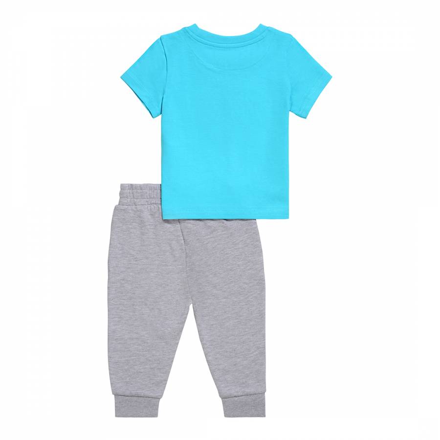 Baby's 2 Piece Blue Cotton Rider T-Shirt & Jogger Set