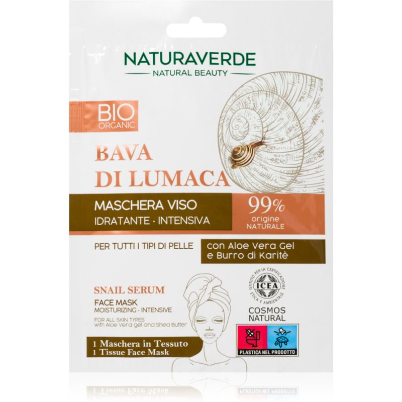Naturaverde Bava Di Lumaca hydrating face mask with snail extract 1 pc