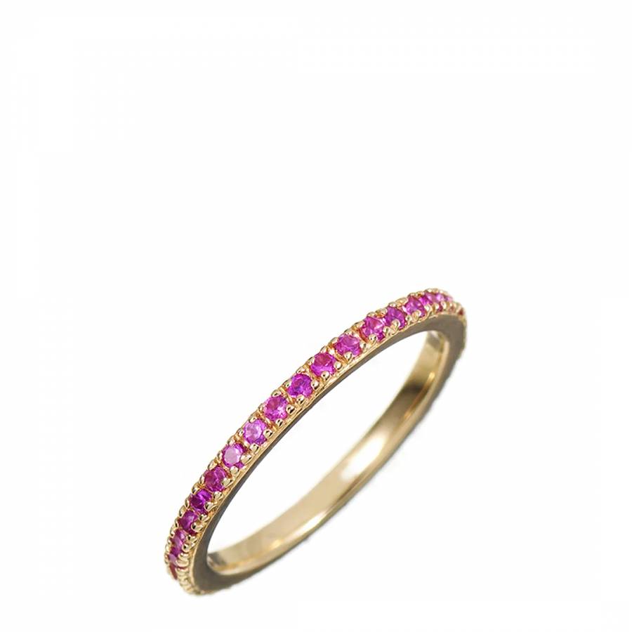 Gold Stacking Ring with Pink Stones