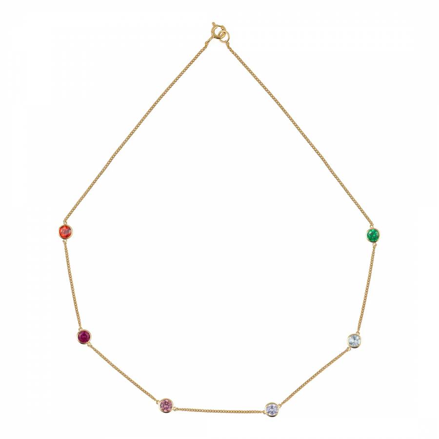 Gold Rainbow Tight Chain Necklace