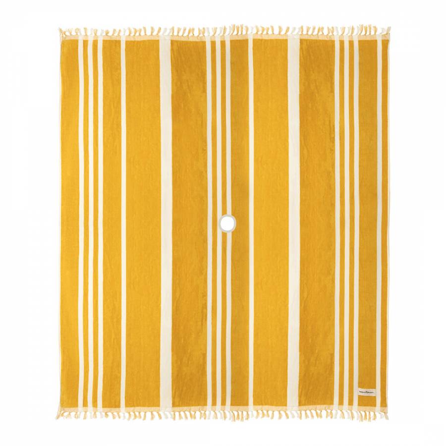 The Beach Blanket  Vintage Yellow Stripe