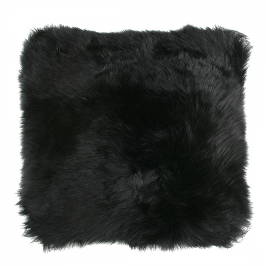 Sheepskin Cushion 40 x 40cm Flax Black