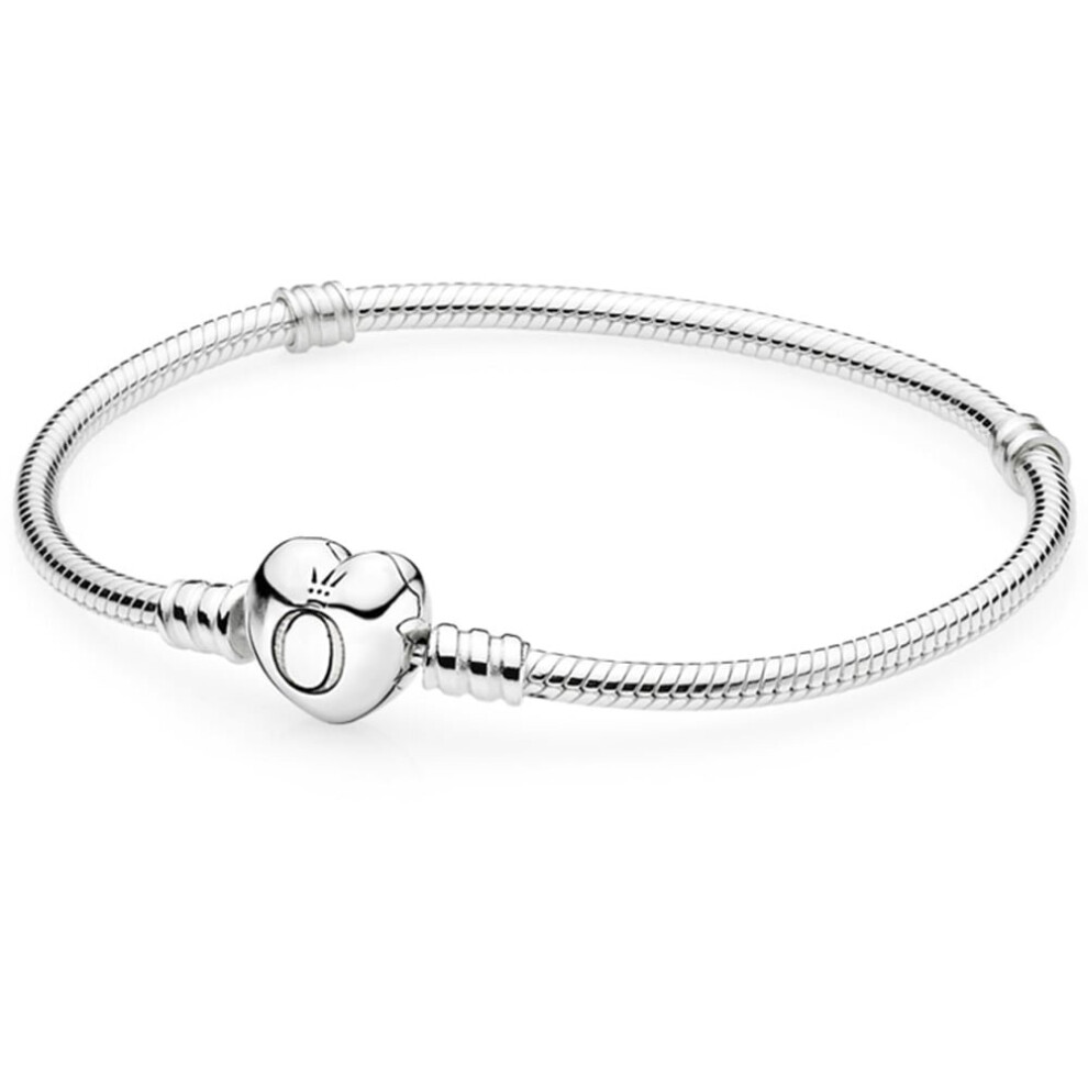 (18cm) Pandora Heart Clasp Snake Chain Bracelet 590719