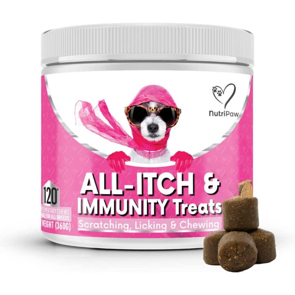 NutriPaw All-Itch Immunity Treats For Dogs Itchy Paws, Eyes, Ears Skin
