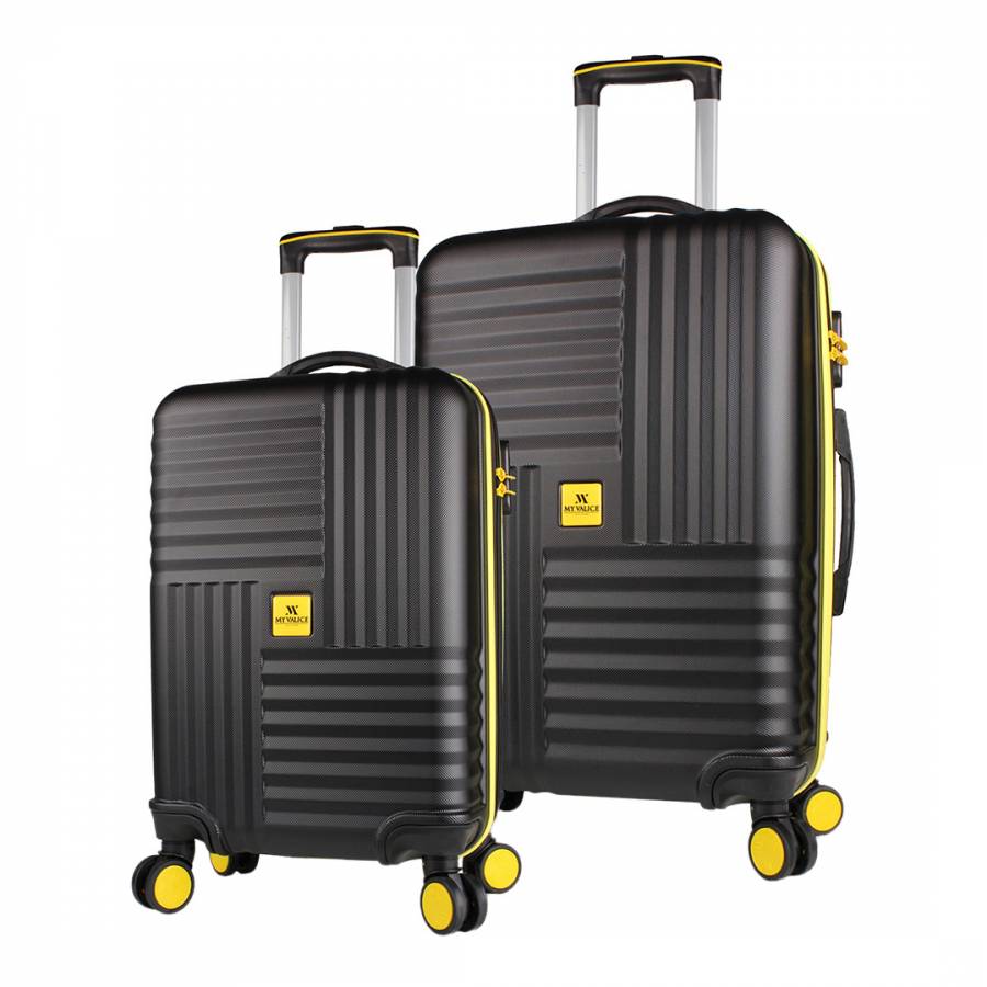 Black PLEKO Set of 2 Suitcases