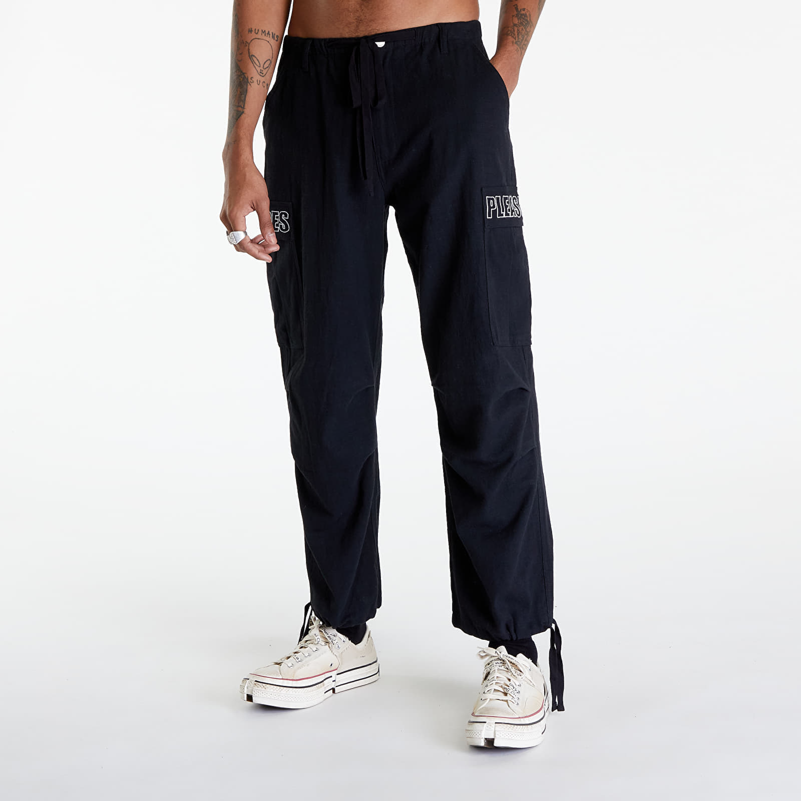 PLEASURES Visitor Wide Cargo Pants Black