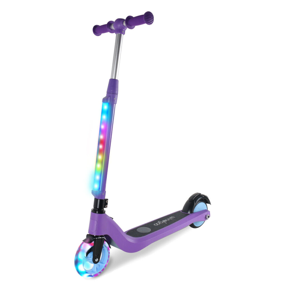 (Purple) M1 Glow LED Electric Scooter for Kids E-Scooter