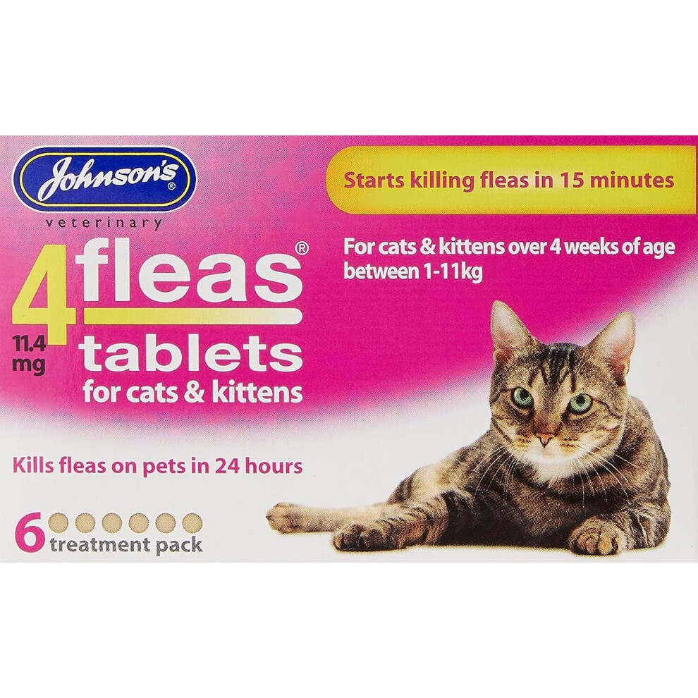 Johnsons 4Fleas Tablets for Cats and Kittens, 6 Treatment Pack, 14D083